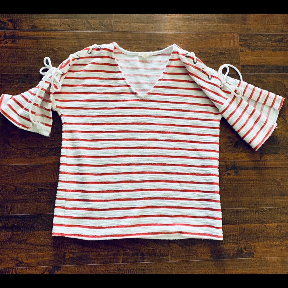 Jane & Delancey striped shirt with ties.